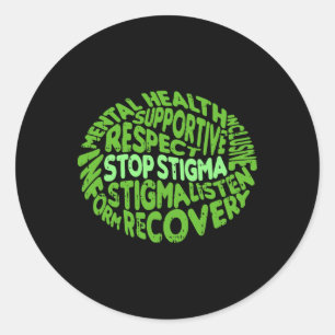 Stoppt Stigma Mental Health Awareness Warrior Coun Runder Aufkleber