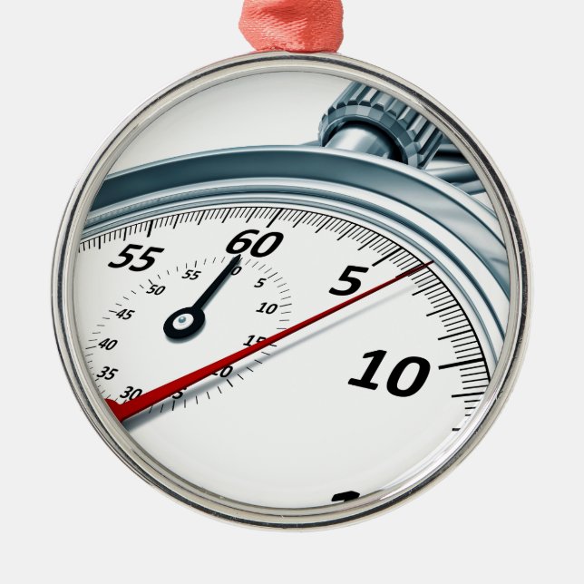 Stoppuhr Silbernes Ornament (Vorne)