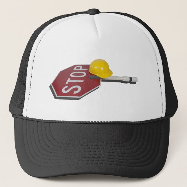 StopSignPoleConstructionHat051913.png Truckerkappe (Vorderseite)