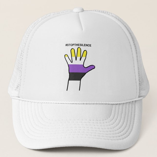 Stopthesilon non binary truckerkappe (Vorderseite)