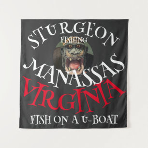 STÖR FISCHEN AM BULL RUN FLUSS AUF EINEM U-BOOT WANDTEPPICH