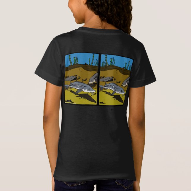 STÖR FLACHMALVORLAGE & SCHUPPEN - Mädchen T-Shirt (Rückseite)