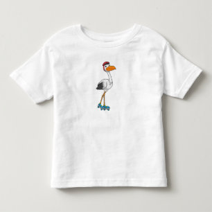 Storch als Inline-Skater mit Roller-Skaten Kleinkind T-shirt