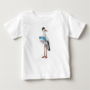 Storch als Lehrer mit Buch Baby T-shirt