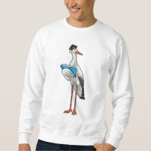Storch als Lehrer mit Buch Sweatshirt