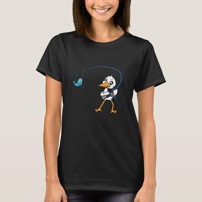 Storch Angler Hobbyfischer Fischer T-Shirt (Vorderseite)