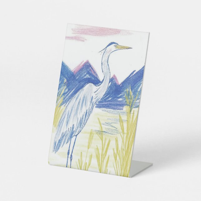 Storch aus einer Illusion Sockelschild (Vorderseite)