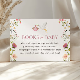 Storch Delivery Pink Baby Shower Books for Baby Begleitkarte