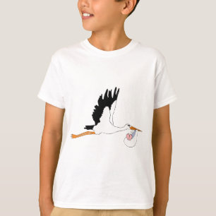 Storch, der Baby liefert T-Shirt