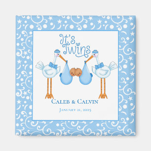 Storch hält zwei afroamerikanische Jungen Magnet