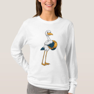 Storch im Bowling mit Bowlingball T-Shirt