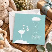 Storch Lieferjunge Baby Shower Einladung