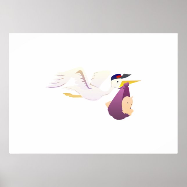 Storch liefert ein Baby Poster (Vorne)