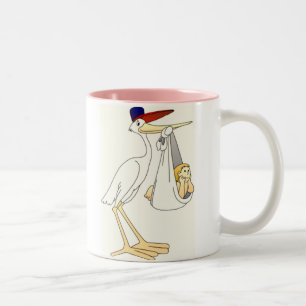 Storch-Lieferungs-Baby Zweifarbige Tasse