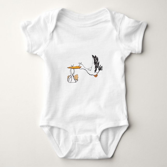 Storch mit Baby - Geschenk, damit die Eltern sind Strampler (Vorderseite)