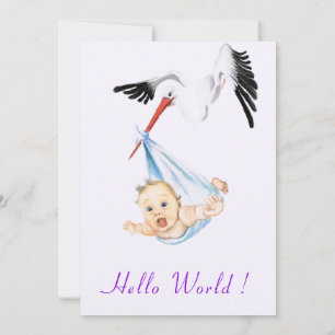Storch mit Babydusche Einladung Funny Design