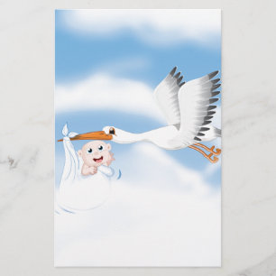 Storch mit neugeborenem Baby Briefpapier