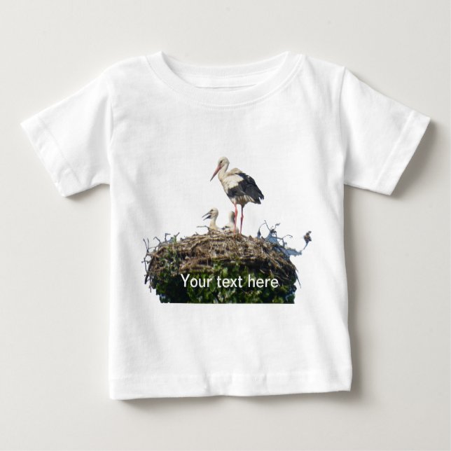 Storch mit Young Baby T - Shirt (Vorderseite)