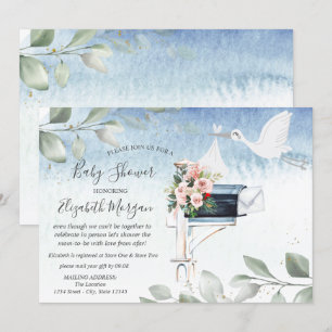 Storch Postzustellung Baby Shower per Post Einladung