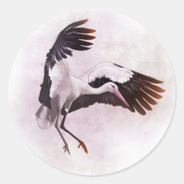 Storch Runder Aufkleber
