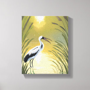 Storch-Sumpf   Everglades National Park Aquarell Leinwanddruck