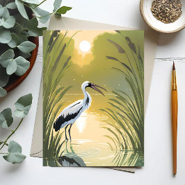Storch Sumpf | Everglades National Park Aquarell Postkarte