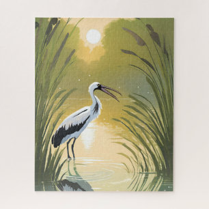 Storch Sumpf   Everglades National Park Aquarell Puzzle