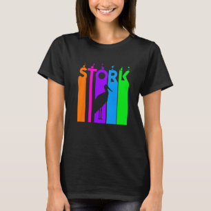 Storch Tier Regenbogen Blase Mit Silhouette T-Shirt