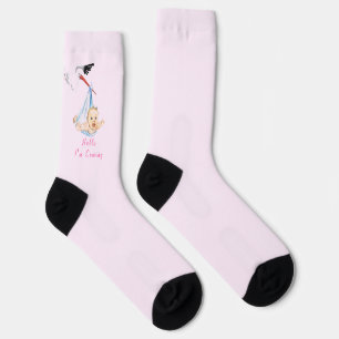 Storch Tragend Baby Funny Socken - Ihr Textname