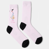 Storch Tragend Baby Funny Socks - Custom Text