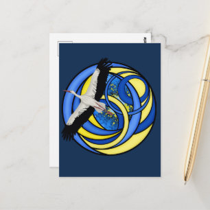 Storch. Ukrainische abstrakte Kunst Postkarte