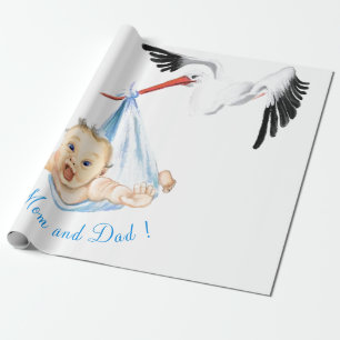 Storch und Baby Funny Baby Duschpapier Geschenkpapier