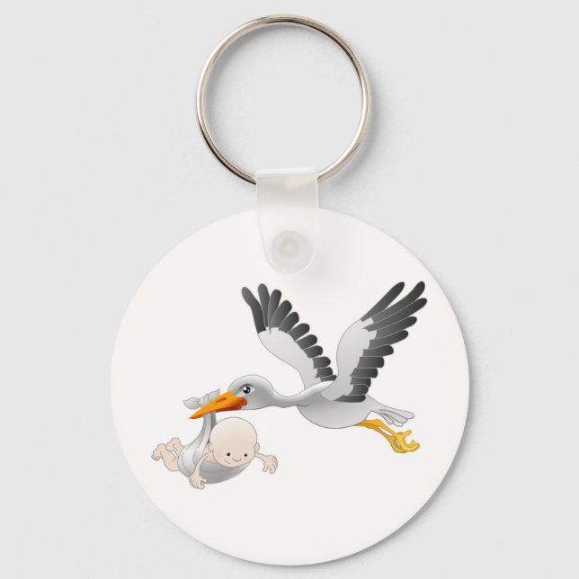 Storch und Baby Schlüsselanhänger (Vorderseite)