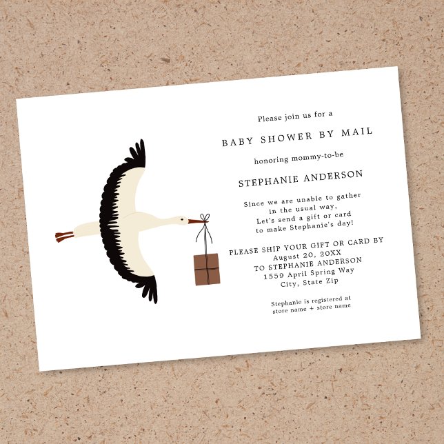 Storch und Paket Baby Dusche per Post Einladung (Von Creator hochgeladen)