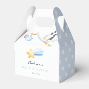 Storch   Watercolor Baby Boy Dusche Geschenkschachtel