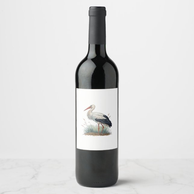 Storch Weinetikett (Vorderseite)