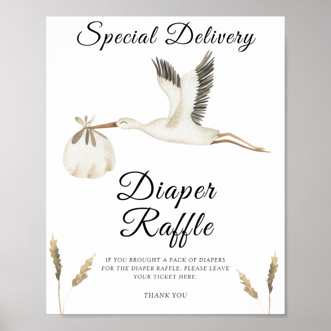 Storch - Windel-Raffle-Poster Poster (Vorne)