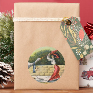 "Storchattacken" Rundaufkleber (kinderfrei) Runder Aufkleber