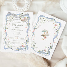 Storchenband und Schleife Baby Shower