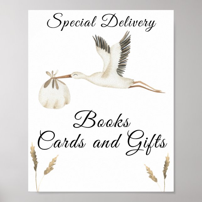 Storchendusche - Bücher, Karten und Geschenke Poster (Vorne)
