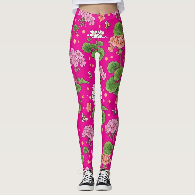 Storchschnabelblüte Leggings (Vorderseite)