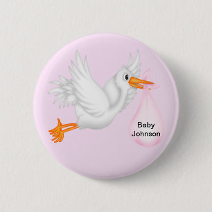 Storchtasten für Mädchen Button