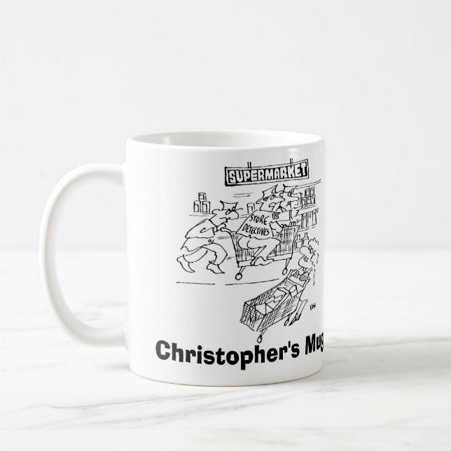 Store Detectives Shopping Trolley Store Security Kaffeetasse (Links)