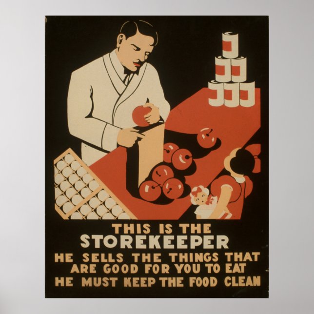 Storekeeper muss eine umweltverträgliche WPA Vinta Poster (Vorne)