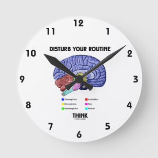 Stören Sie Ihr Programm denkt (Gehirn-Anatomie) Runde Wanduhr