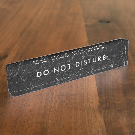 Stören Sie nicht das Geschäft mit schwarzem Marmor Namensplakette