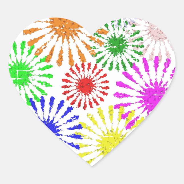 Störende Blume Burst Herz-Aufkleber (Vorderseite)