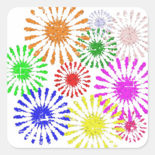 Störende Blume Burst Quadratischer Aufkleber