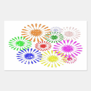 Störende Blume Burst Rechteckiger Aufkleber