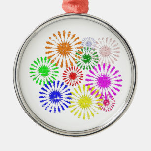 Störende Blume Burst Silbernes Ornament
